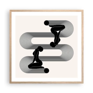 Póster en marco roble claro - Simetría sensual - 60x60 cm
