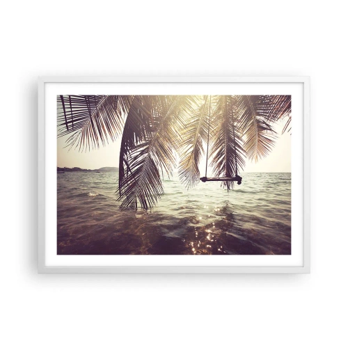 Póster en marco blanco - Columpiar la imaginación - 70x50 cm