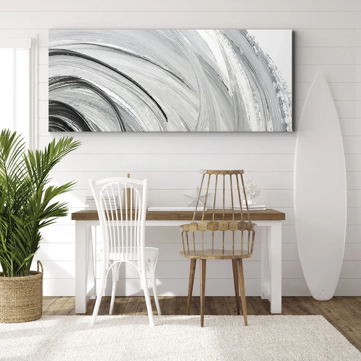Cuadro sobre lienzo - Impresión de Imagen - Composición orbital - 100x40 cm