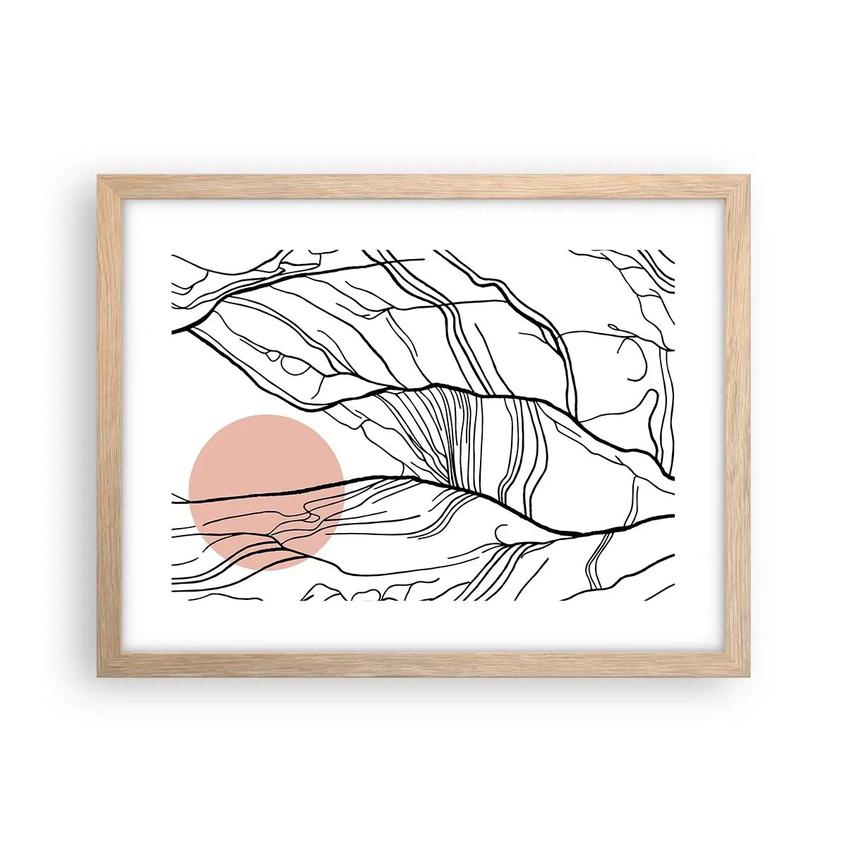 Póster en marco roble claro - En una red de ramas - 40x30 cm