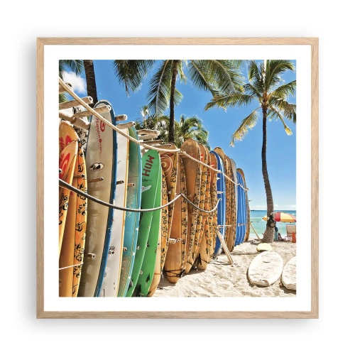 Póster en marco roble claro - Diversión soleada - 60x60 cm