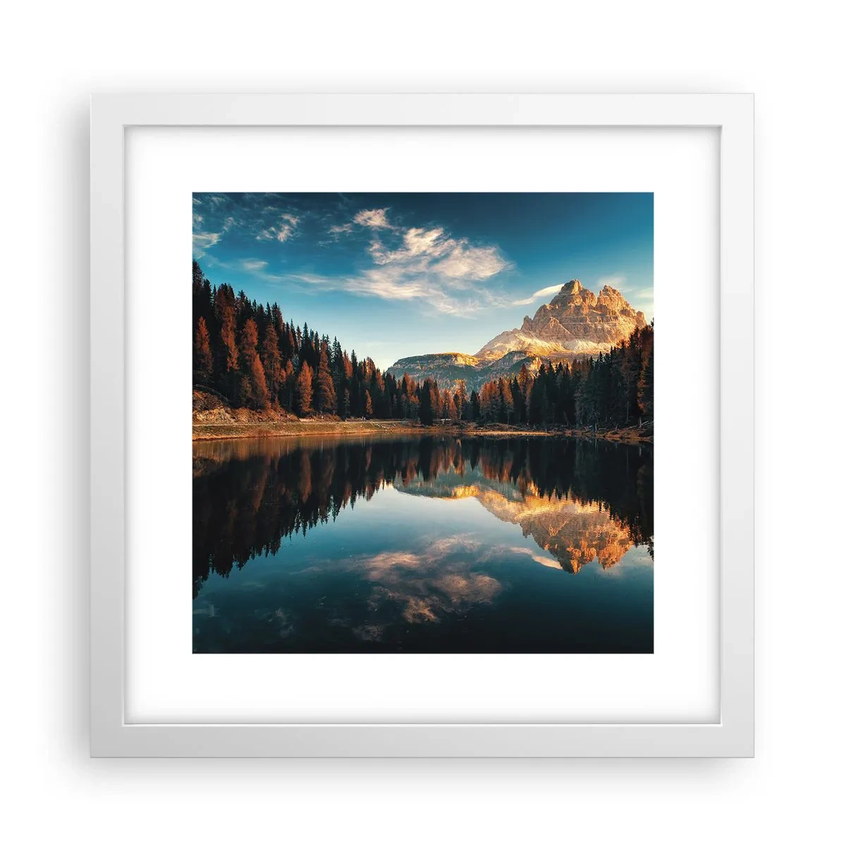 Póster en marco blanco - Paisaje duplicado - 30x30 cm