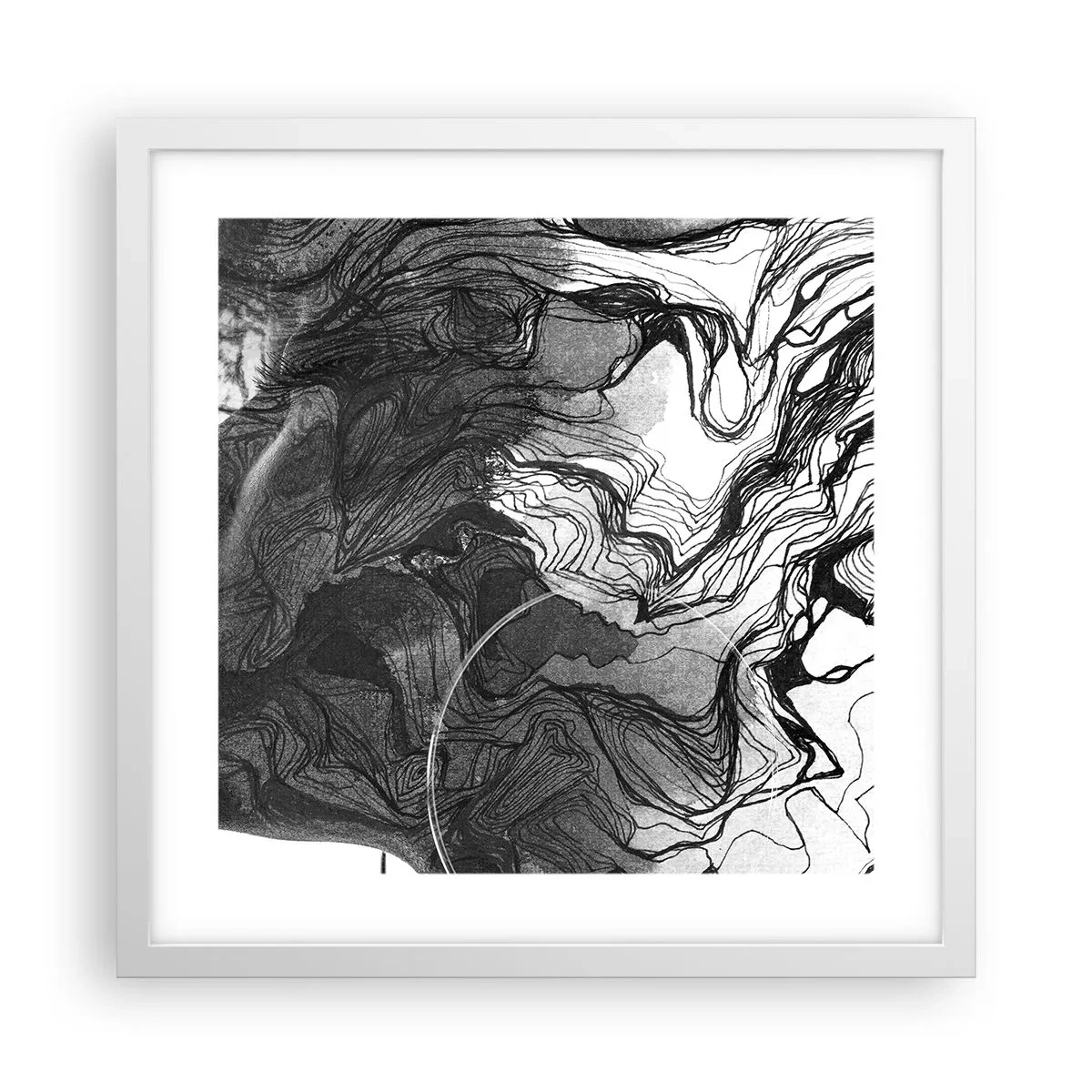 Póster en marco blanco - Enredada en sueños - 40x40 cm