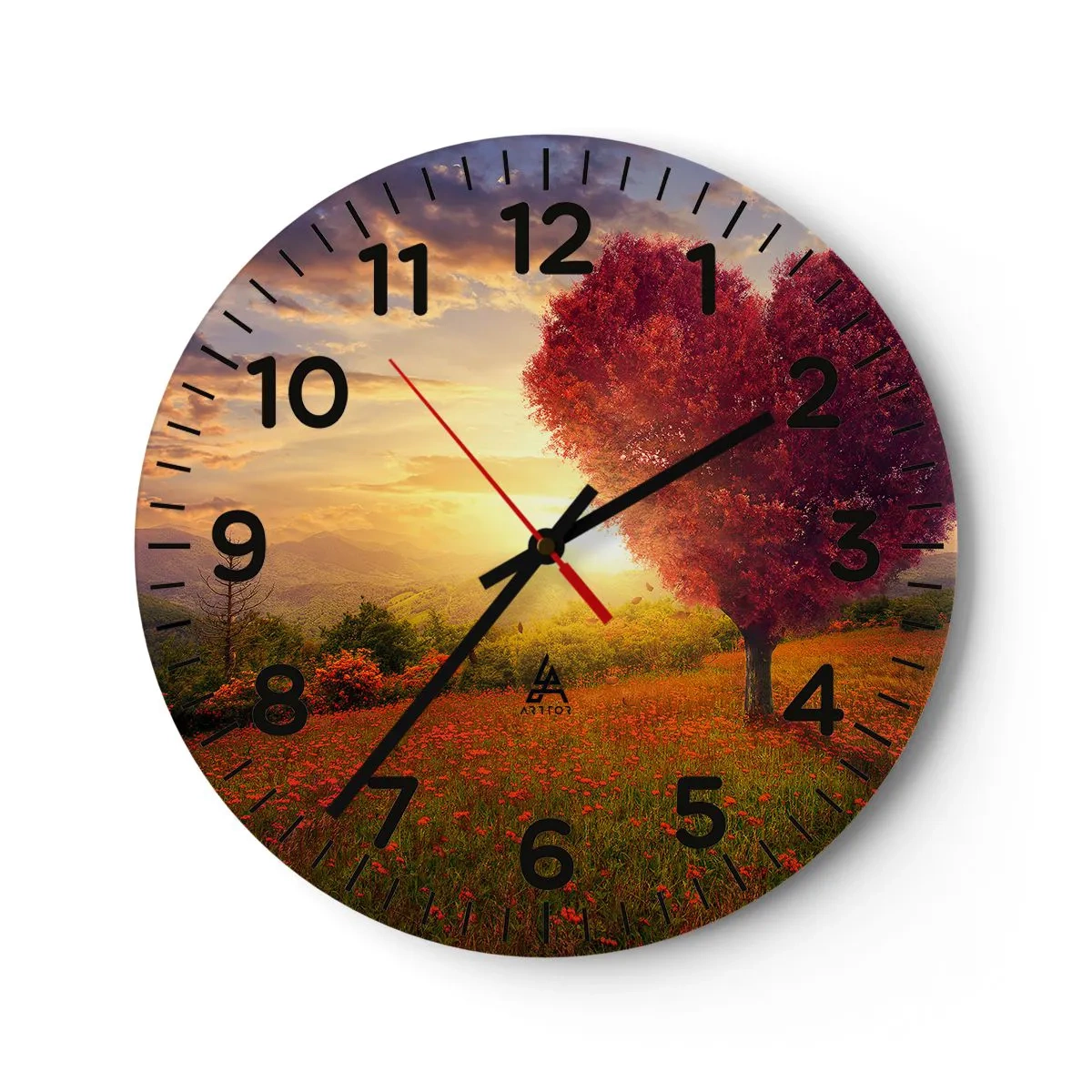 Reloj de pared - Reloj de vidrio - Te atrapa el corazón - 40x40 cm