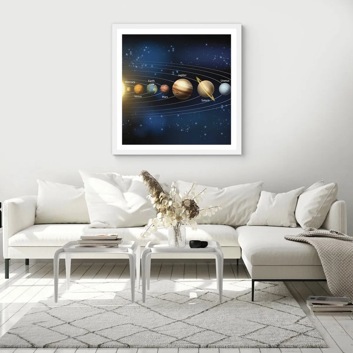 Póster en marco blanco - Uno de diez - 40x40 cm