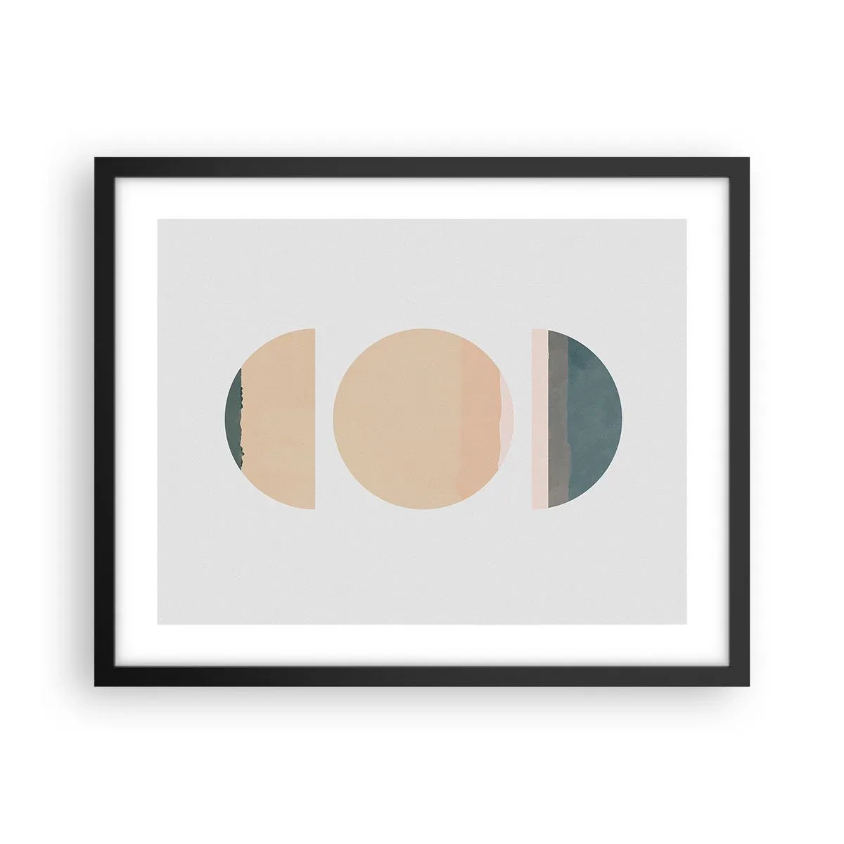 Póster en marco negro - Círculo tras círculo - 50x40 cm