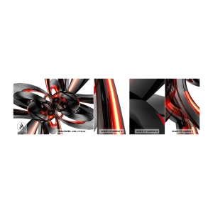 Muestra De Fotomural Standard Eco - Movimiento en grafito y rojo - Abstracción, 3D, Pedazo - 100x30 cm