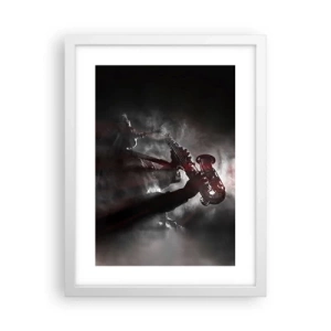 Póster en marco blanco - En el vapor del jazz - 30x40 cm