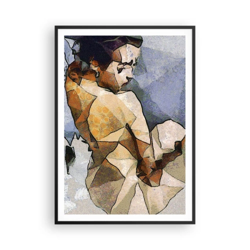 Póster en marco negro - En el espíritu del cubismo - 70x100 cm