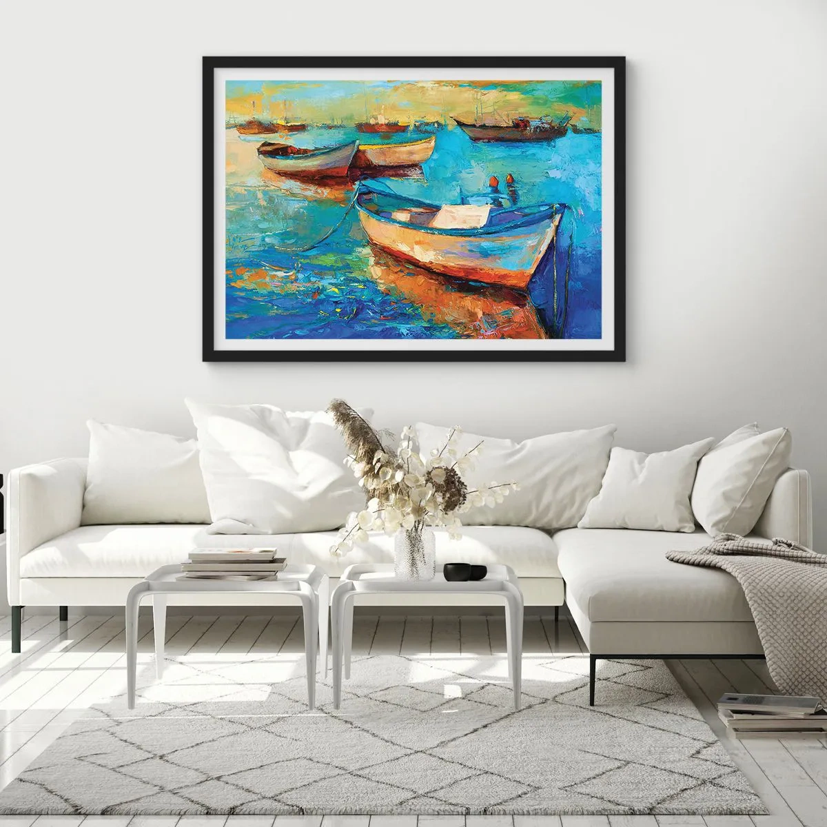 Póster en marco negro - En la bahía sur - 50x40 cm