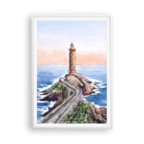 Póster en marco blanco - Frente al mar - 70x100 cm