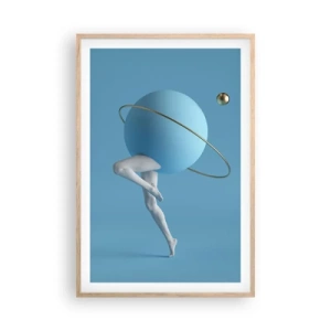 Póster en marco roble claro - Y los planetas se vuelven locos - 61x91 cm
