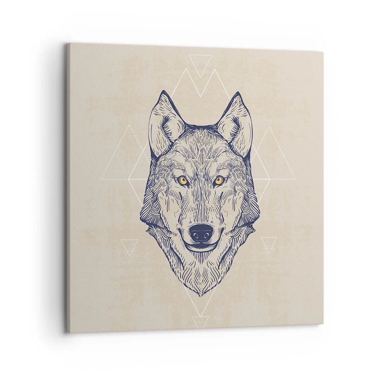 Cuadro sobre lienzo - Impresión de Imagen - La mirada del lobo alfa - 50x50 cm