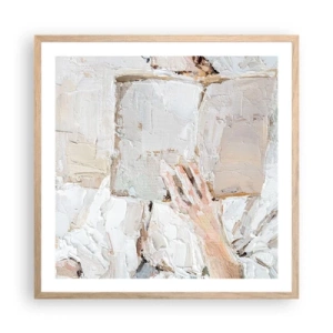 Póster en marco roble claro - En otro mundo - 60x60 cm