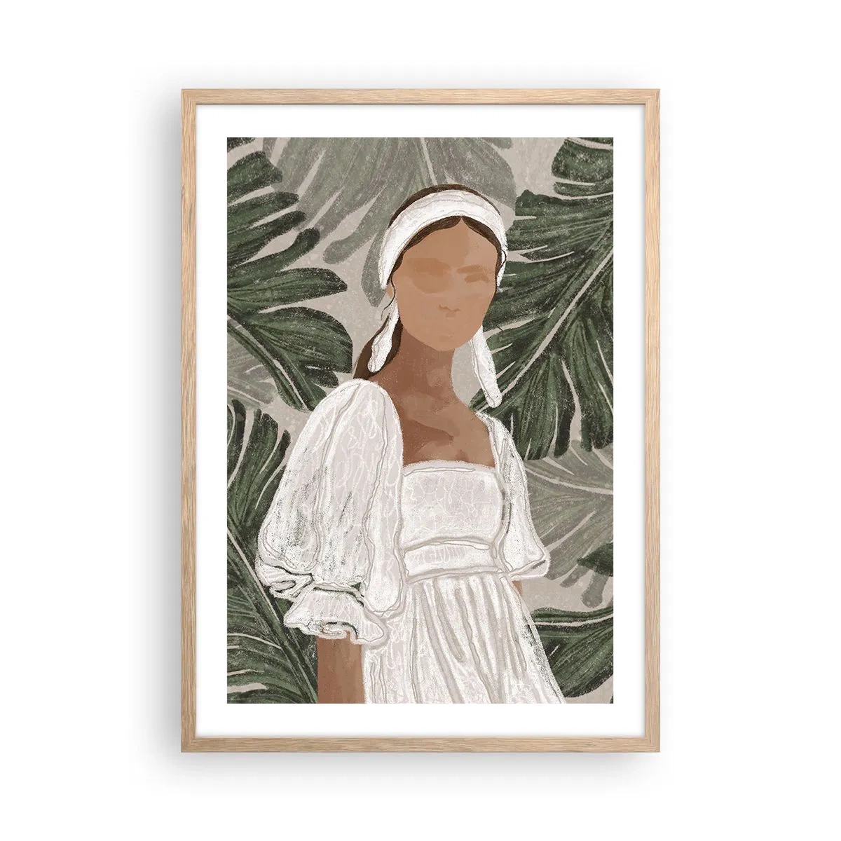Póster en marco roble claro - Retrato exótico - 50x70 cm