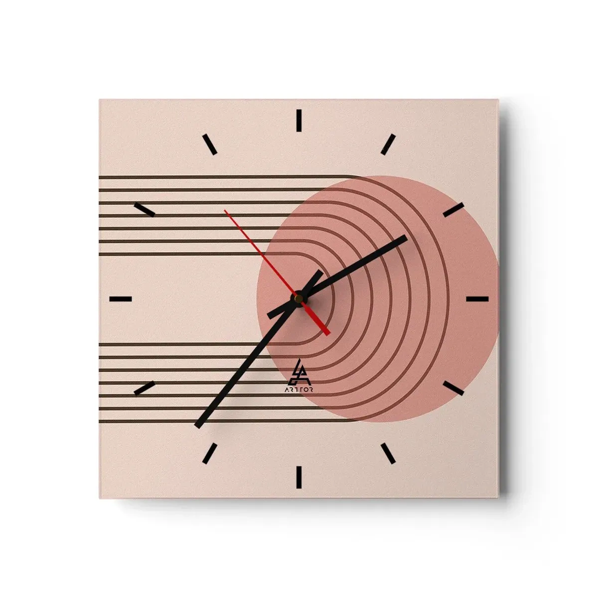 Reloj de pared - Reloj de vidrio - Atracción irresistible - 40x40 cm