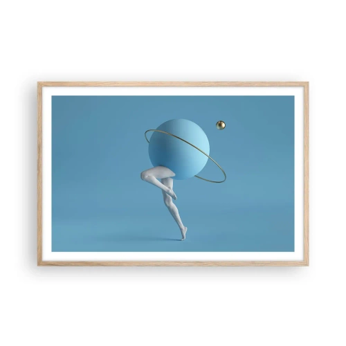 Póster en marco roble claro - Y los planetas se vuelven locos - 91x61 cm