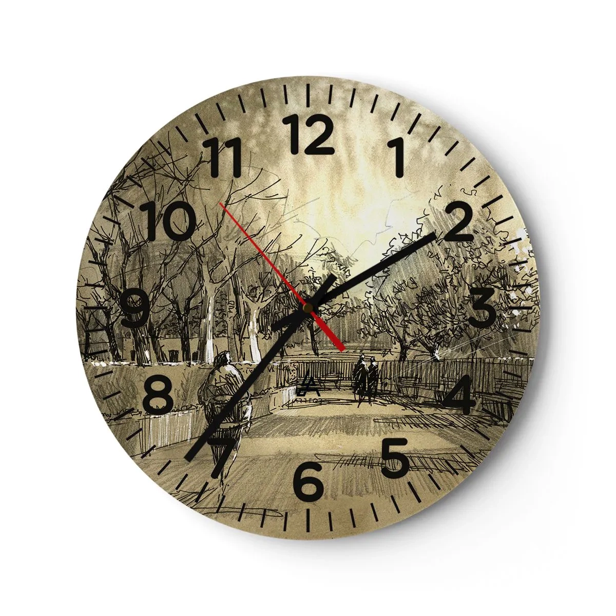 Reloj de pared - Reloj de vidrio - Un momento hecho a pluma - 30x30 cm