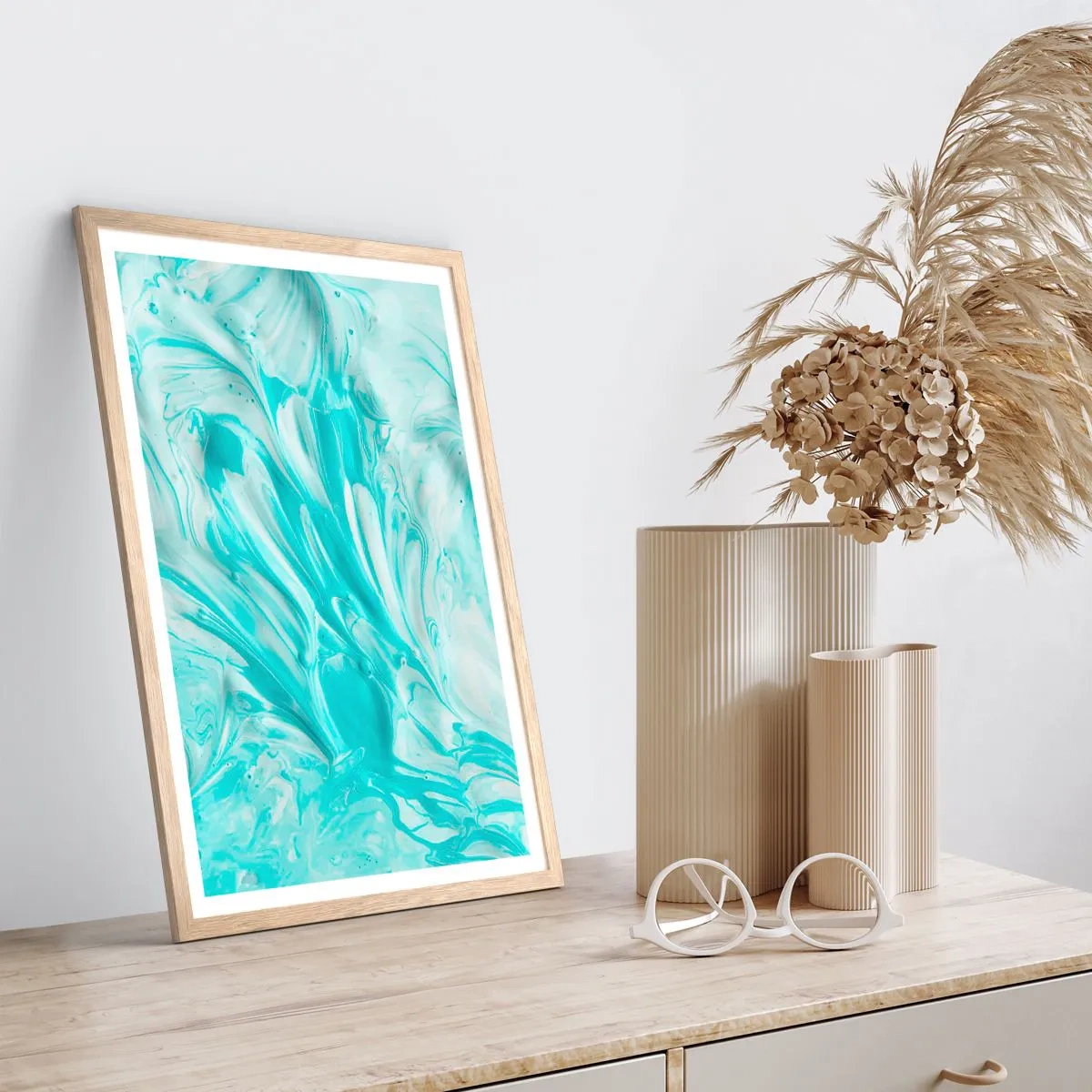 Póster en marco roble claro - Juntos para siempre - 30x40 cm