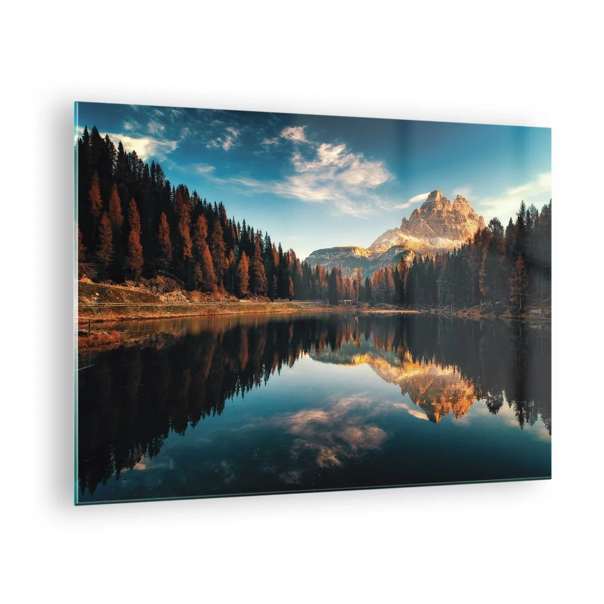 Cuadro sobre vidrio - Impresiones sobre Vidrio - Doble paisaje - 70x50cm - Paisaje duplicado - Decoración de pared moderna para salón y dormitorio ARTTOR