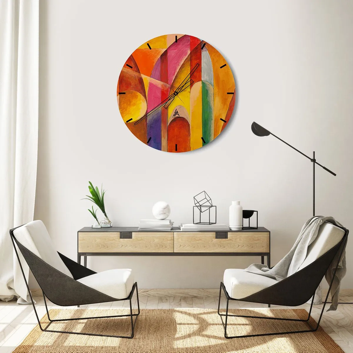 Reloj de pared - Reloj de vidrio - Catedral del sol - 30x30 cm