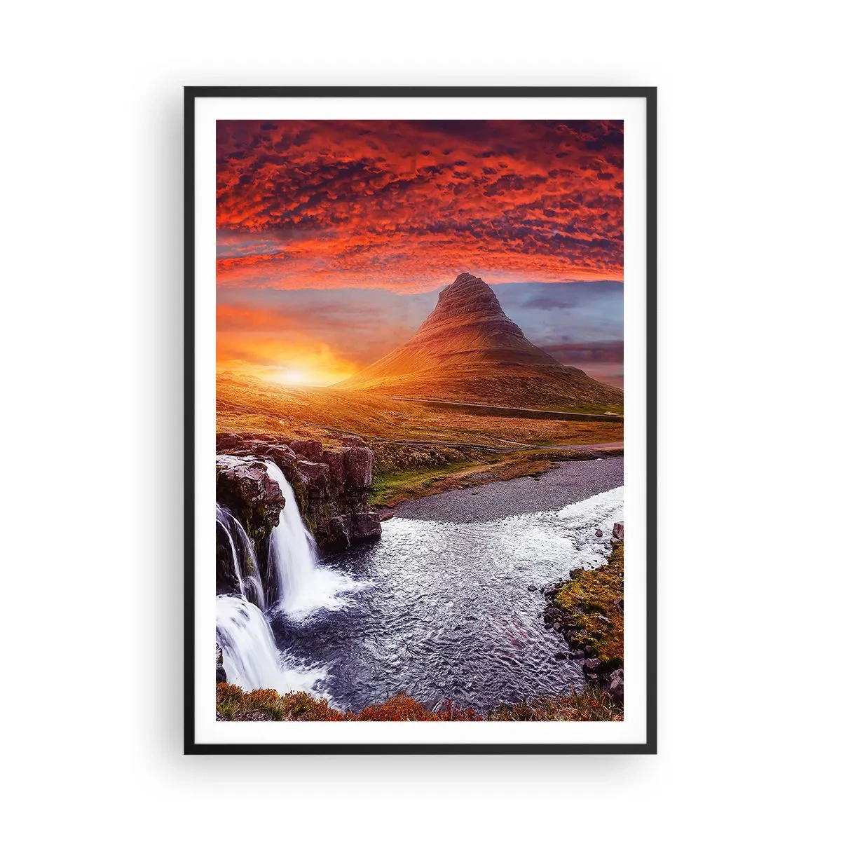 Póster en marco negro - Una vista de la Tierra Media - 70x100 cm