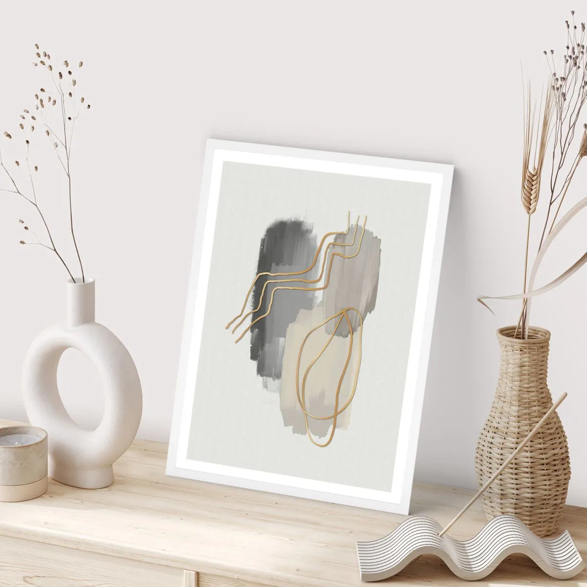Póster en marco blanco - Persistencia y movimiento - 70x100 cm