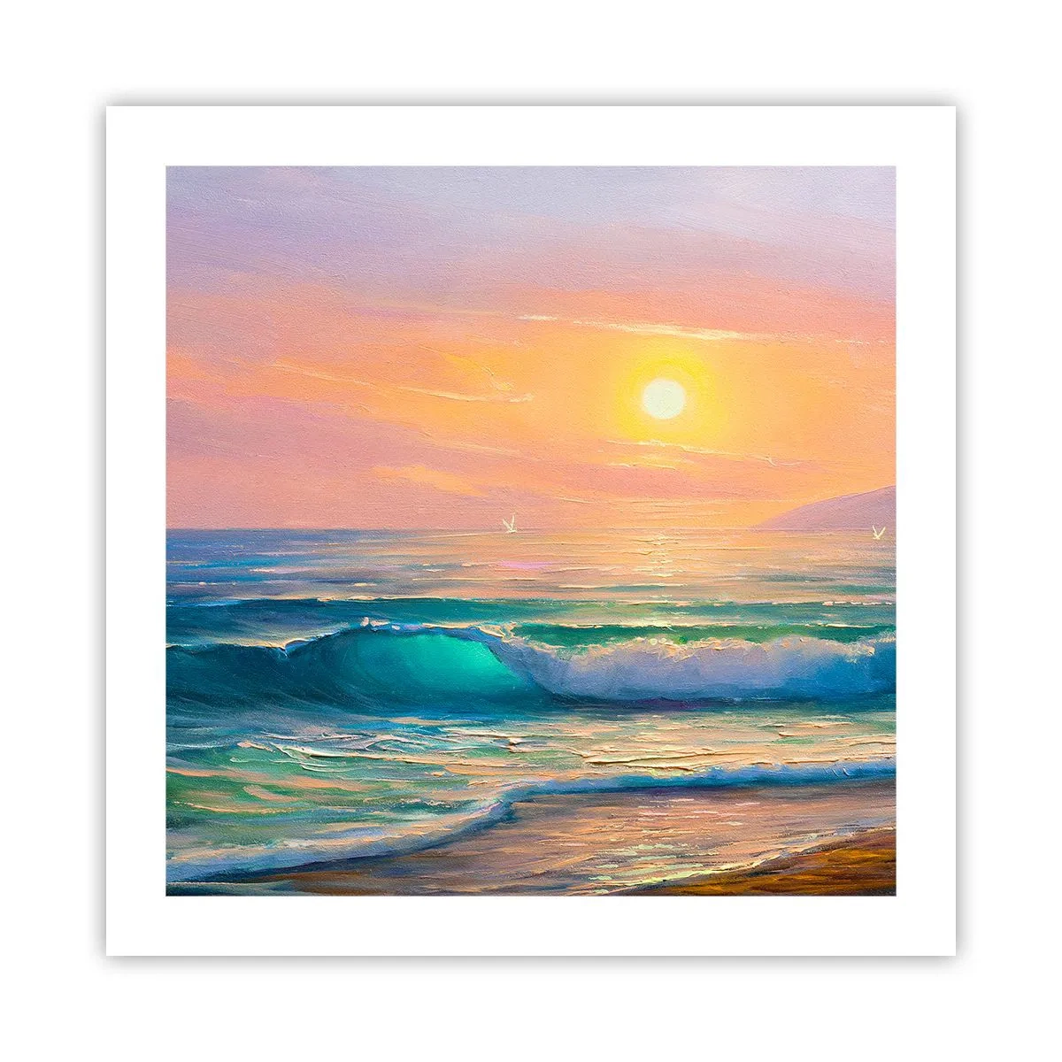 Póster - El canto turquesa de las olas - 50x50 cm