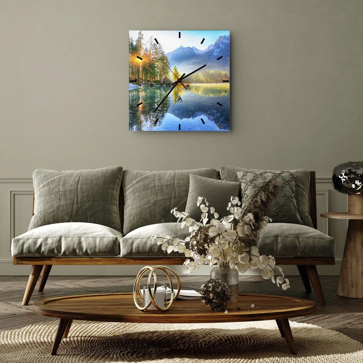 Reloj de pared - Reloj de vidrio - Majestuosidad y dulzura - 40x40 cm