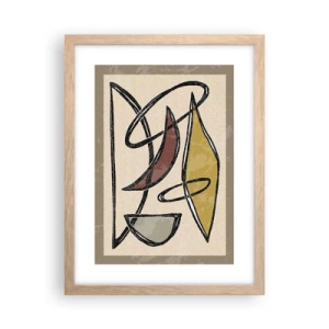 Póster en marco roble claro - Verticales y niveles - 30x40 cm