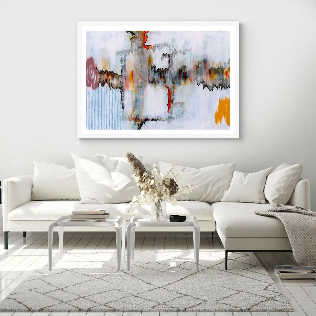 Póster en marco blanco - Abstracto sobre el agua - 50x40 cm