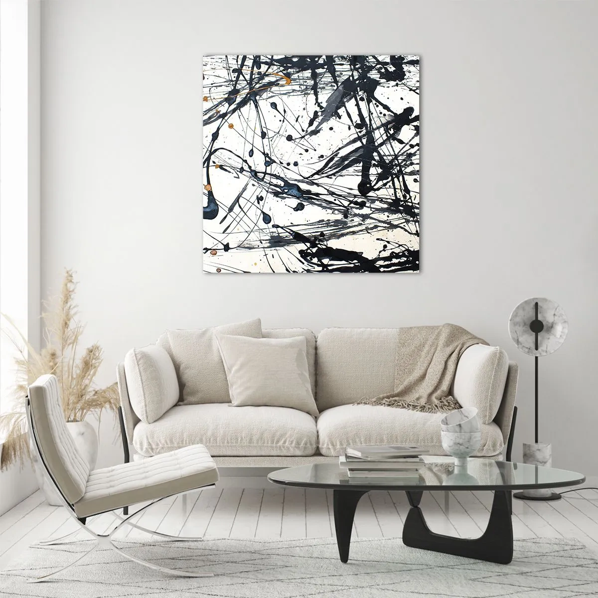 Cuadro sobre vidrio - Impresiones sobre Vidrio - Abstracción expresionista - 60x60 cm