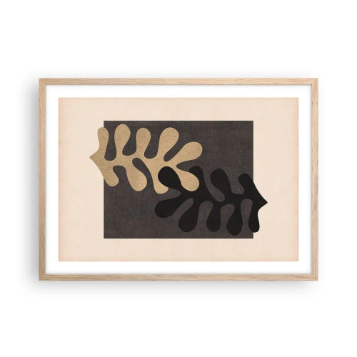 Póster en marco roble claro - Ausencia y complemento - 70x50 cm