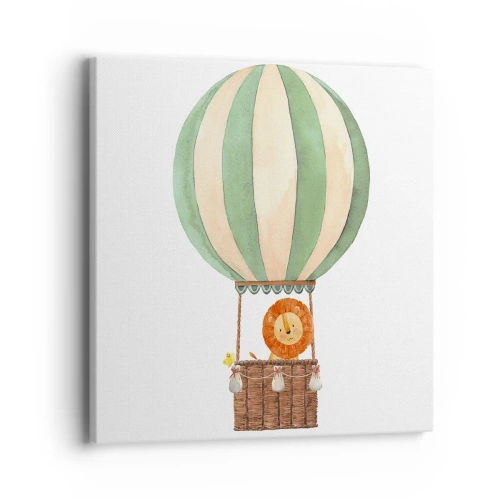 Cuadro sobre lienzo - Impresión de Imagen - Los viajes del león - 40x40 cm