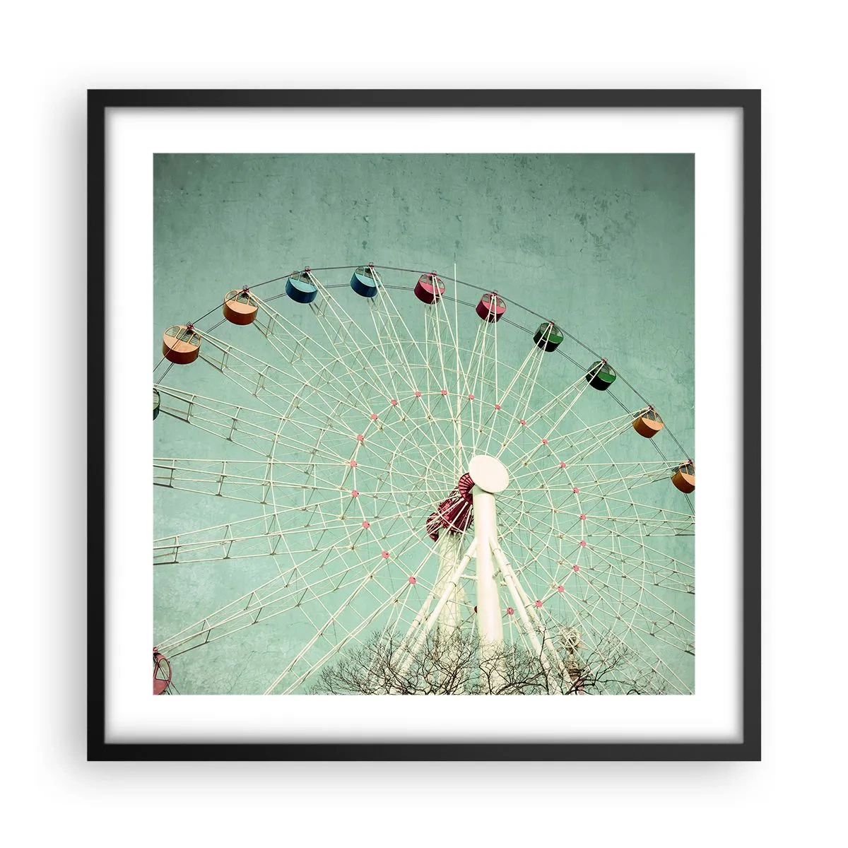 Póster en marco negro - Te invitamos a jugar - 50x50 cm