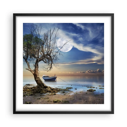 Póster en marco negro - ¿Es el final o el principio? - 50x50 cm