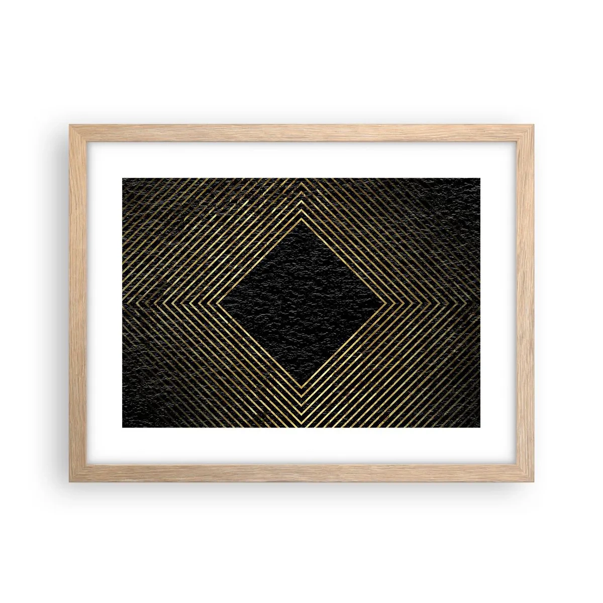 Póster en marco roble claro - Geometría al estilo glamour - 40x30 cm