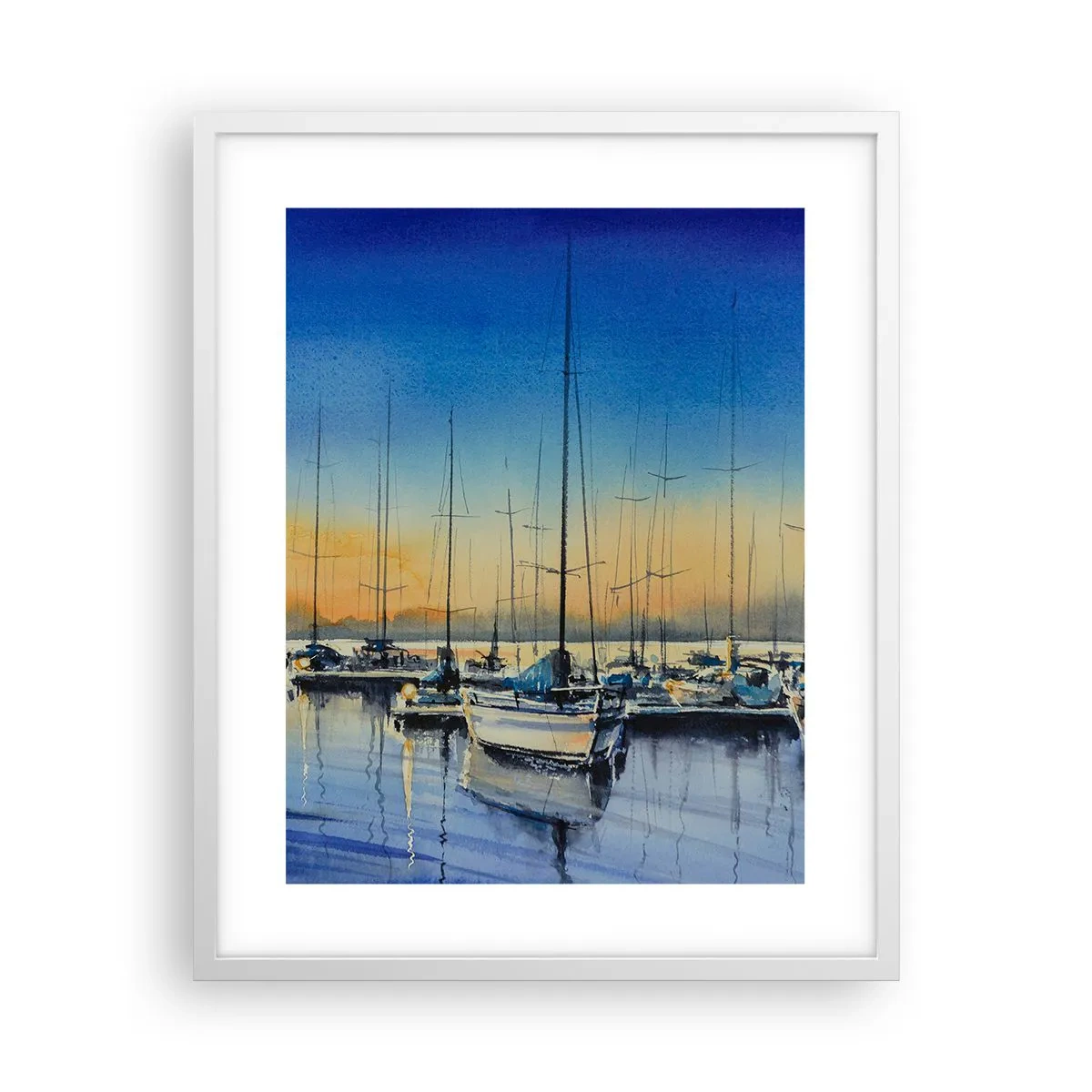 Póster en marco blanco - El final de un buen día - 40x50 cm