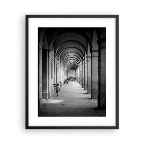 Póster en marco negro - Resguardo bajo los arcos - 40x50 cm