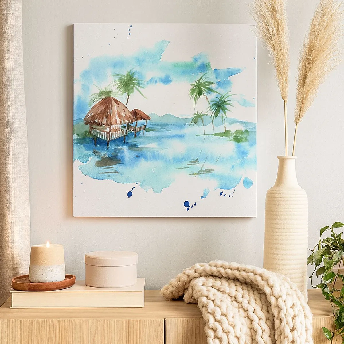 Cuadro sobre lienzo - Impresión de Imagen - En algún lugar del Pacífico - 30x30 cm