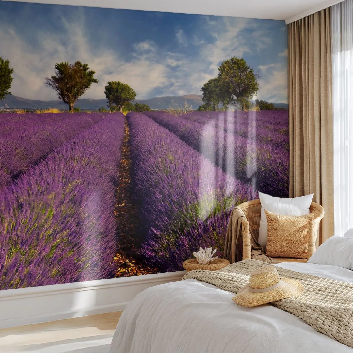 Fotomural Premium Sand - Campos de lavanda - Paisaje, Naturaleza, Lavanda - 100x70 cm