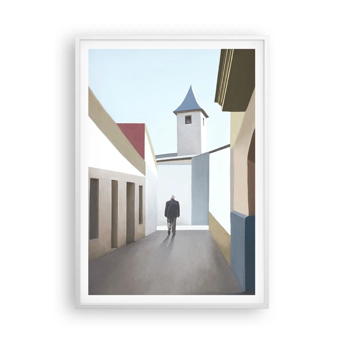Póster en marco blanco - Paseo soleado - 70x100 cm