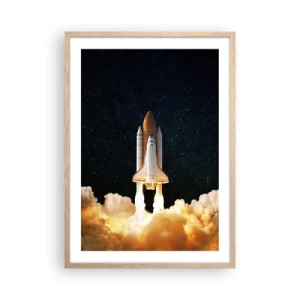 Póster en marco roble claro - ¡Ad astra! - 50x70 cm