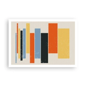 Póster - Rectángulos coloridos en un arreglo moderno. - 100x70cm - Barras multicolor - Decoración de pared moderna para salón y dormitorio ARTTOR