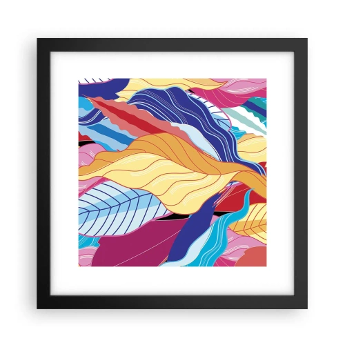 Póster en marco negro - Desorden colorido - 30x30 cm
