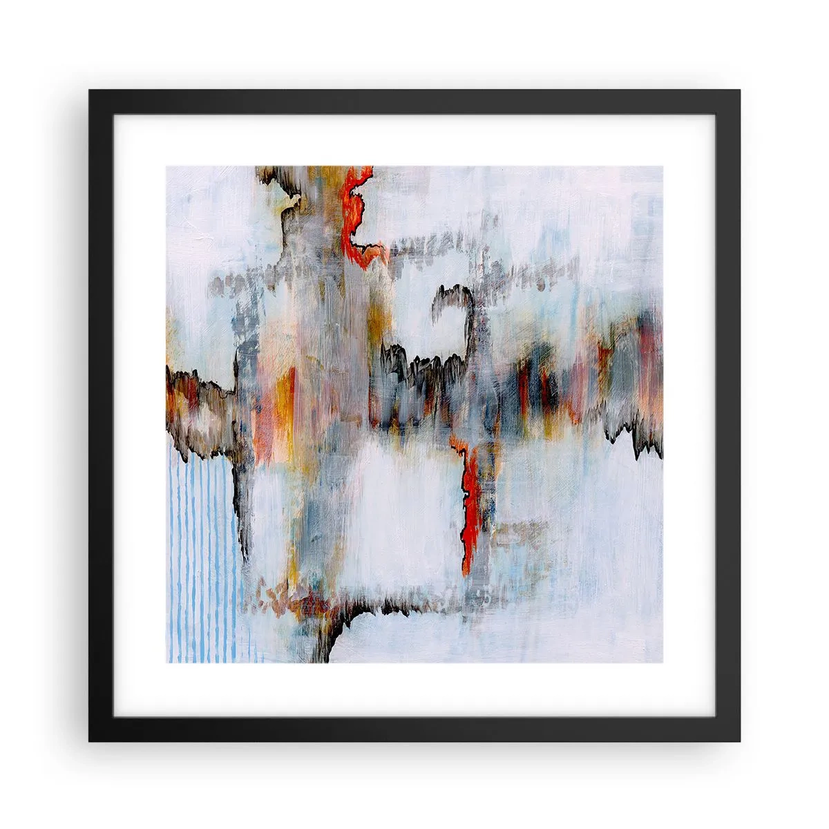 Póster en marco negro - Abstracto sobre el agua - 40x40 cm