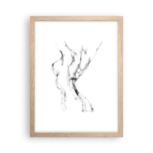 Póster en marco roble claro - Hermosa y fuerte - 30x40 cm