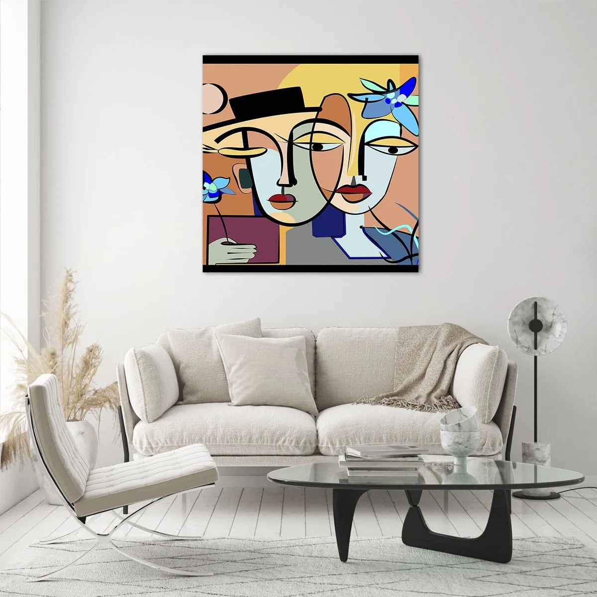 Cuadro sobre vidrio - Impresiones sobre Vidrio - Randez vous de Picasso - 30x30 cm