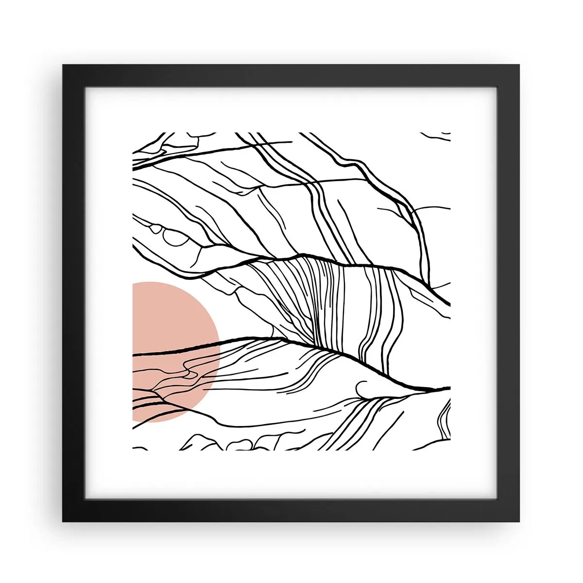 Póster en marco negro - En una red de ramas - 30x30 cm