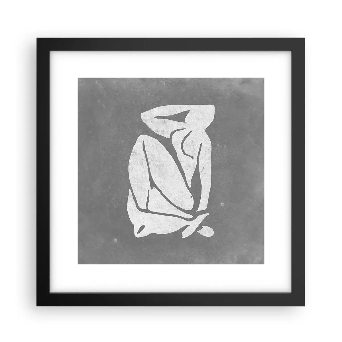Póster en marco negro - En sus pensamientos - 30x30 cm